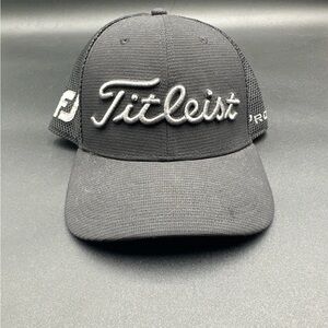Titleist Hat Cap Golf FJ FootJoy Pro V1 Snapback Embroidered Black